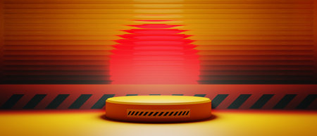 3d illustration rendering of y2k 2000s gamer technology futuristic fantasy metaverse cyberpunk sci-fi display podium abstract background neon-glowの写真素材