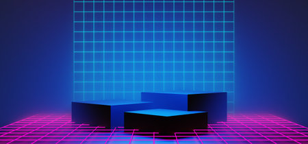 3d illustration rendering of y2k 2000s gamer technology futuristic fantasy metaverse cyberpunk...
