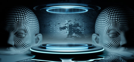 3d illustration rendering of y2k 2000s gaming technology futuristic fantasy metaverse cyberpunk...