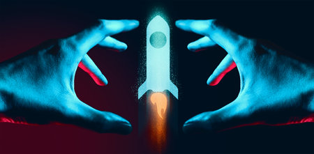 hand of businessman interactive touching a holographic of transaction financial network data system,...