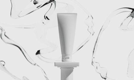 3d illustration of cosmetic skincare beauty spa cream mockup, healthcare treatment, fashion of makeup, bottle tube of packagingの写真素材