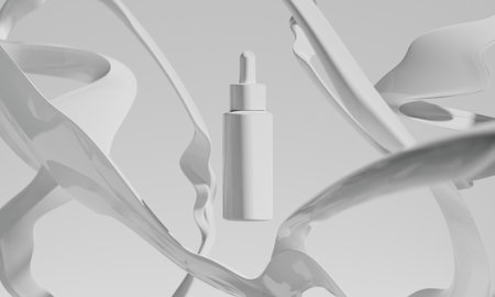 3d illustraion of cosmetic skincare beauty spa cream mockup, medical healthcare treatment, fashion of makeup, bottle tube of packagingの写真素材