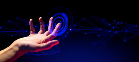 businessman hand use hologram of data to control technology system artificial intelligence, success...