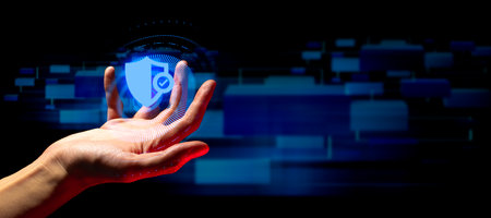 businessman hand use hologram of data to control technology system artificial intelligence, sucess of innovationの写真素材