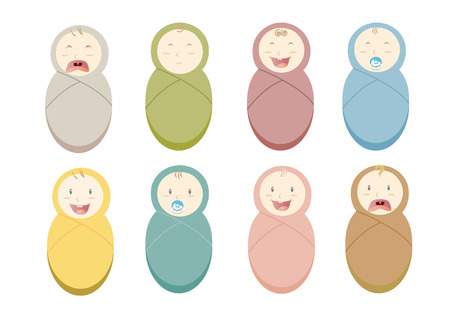 set of baby faceのイラスト素材