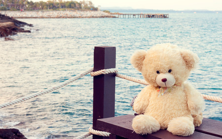 vintage bear toys,kid toys,aloneの写真素材