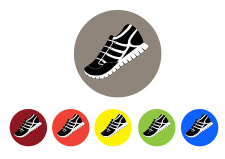 set of  colorful icons for sneakers ,sport,vector illustrationのイラスト素材
