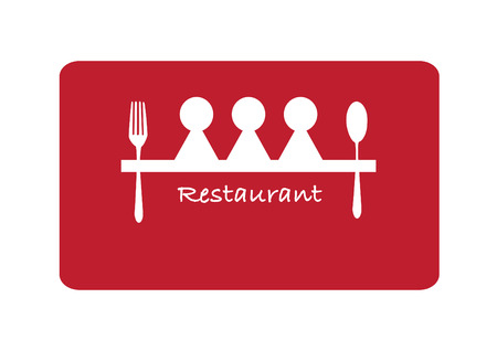 Restaurant icon on red backgrounds , vector illustrationsのイラスト素材