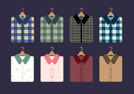 shirt fashion on hangers,Vector illustrationsのイラスト素材