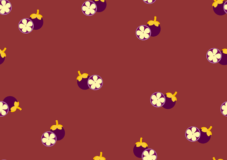 Background from the cut mangosteen,Pattern fruits,Vector illustrationsのイラスト素材