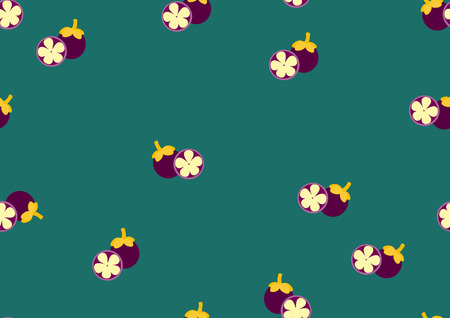 Background from the cut mangosteen,Pattern fruits,Vector illustrationsのイラスト素材