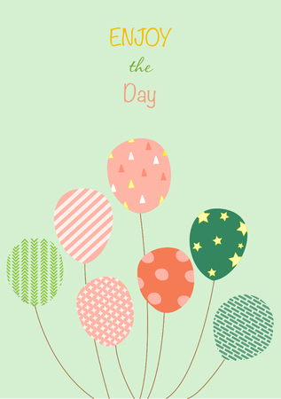 Design of cute balloon poster,template,cards,balloons,lifestyle,Vector illustrationsのイラスト素材