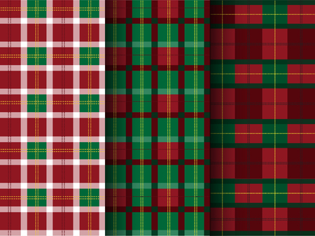 Set of plaid patterns, tartan,seamless,Vector illustrationsのイラスト素材