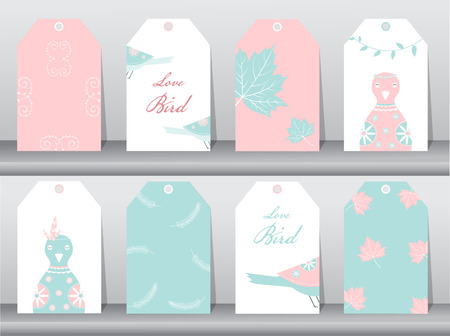 Set of cute paper winter tags,winter background,feather,cards,Vector illustrationsのイラスト素材