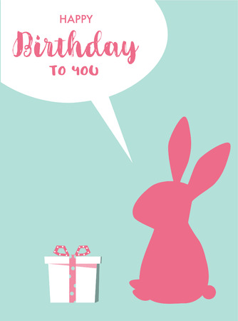 Happy birthday card , pattern design,love,cute vector,animal,cartoon,rabbit,Vector illustrationsのイラスト素材