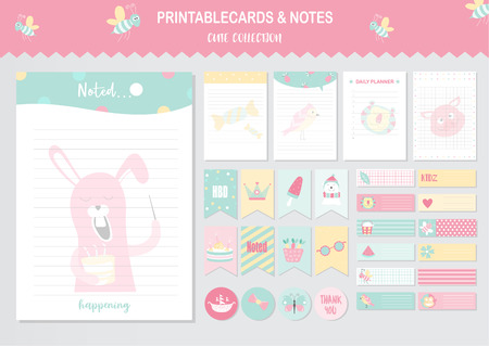 Set of animals and cute vector cards,cool,baby shower,printable,  tags,cards,templates,Notes, Stickers, Labels,Scrap booking, Congratulations, Invitations,Vector illustrationsのイラスト素材