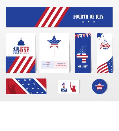 Happy independence day 4 th july, United states of america day. Layout, design, template.Vector illustration.のイラスト素材