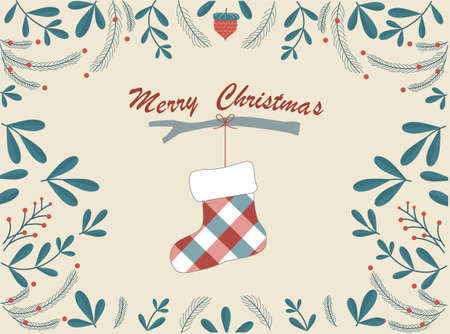 Christmas and Happy New Year greeting cards,Vector illustrations.のイラスト素材
