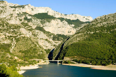Entrance of the Verdon Gorge in Franceの写真素材