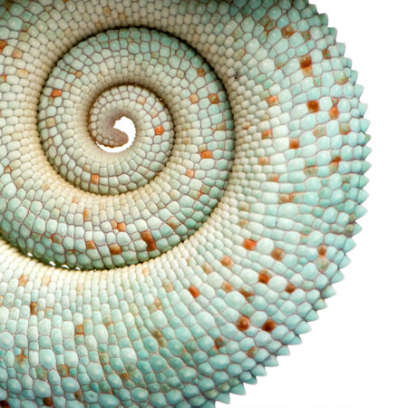 Young Chameleon Furcifer Pardalis - Nosy Be (7 months) in front of a white backgroundの写真素材