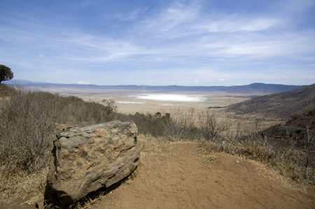 View of the Ngorongoro Crater, tanzaniaの写真素材