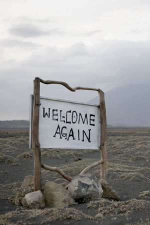 Welcome sign, Tanzania, Africaの写真素材