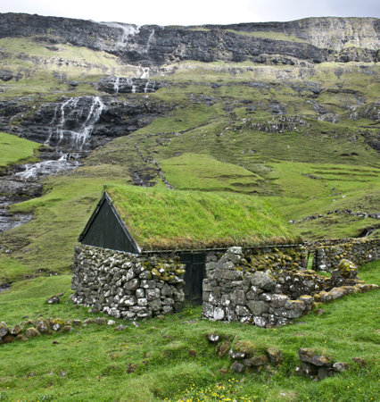 Old stone house in Faroe Islandsのeditorial素材