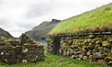 Old stone house in Faroe Islandsのeditorial素材