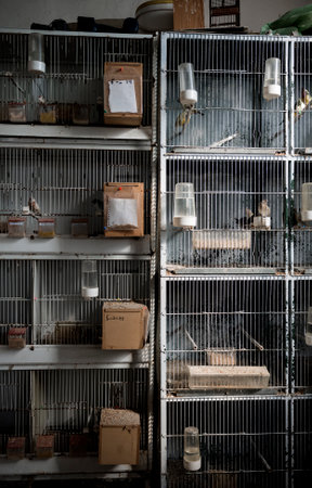 Birds in cagesの写真素材