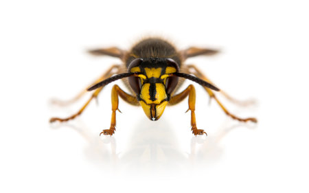 Wasp in front of a white backgroundの写真素材