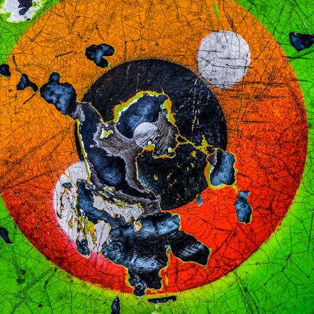 Colorful rust painting on an eroded Metal surfaceの写真素材