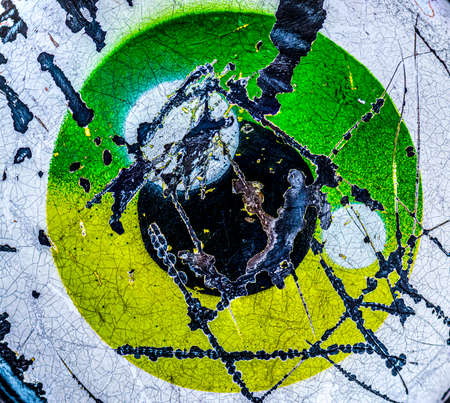 Colorful rust painting on an eroded Metal surface