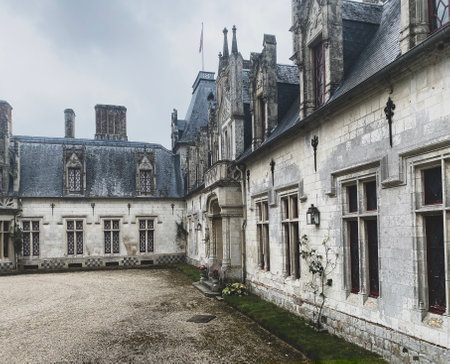Prestigious New Gothic castle of Regniere-Ecluse in the department of Somme in France, in picardyのeditorial素材