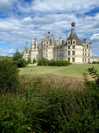 Beautiful garden of Chateau de Chambord in the Loire Valley, UNESCO world heritage in Franceのeditorial素材