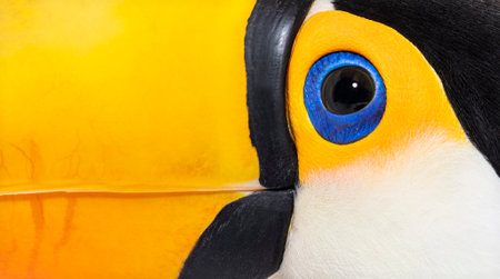 Toco toucan, Ramphastos toco, isolated on whiteの写真素材