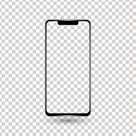 New frameless phone front black vector drawing eps10 format isolated on white background - vector.のイラスト素材