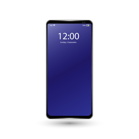 New frameless phone front black vector drawing eps10 format isolated on white background - vector.のイラスト素材