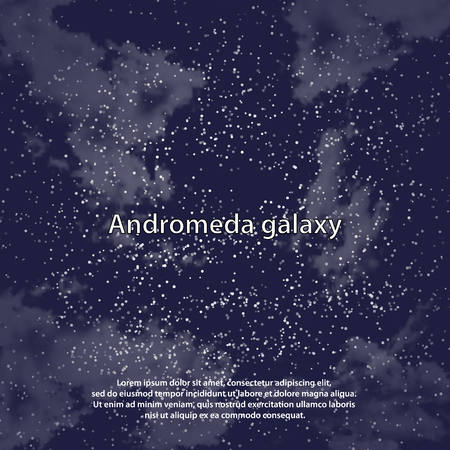 Magic night dark blue sky with sparkling stars vector wedding invitation. Andromeda galaxy. Starry glitter powder splash background. Starry scattered dust. Midnight milky way. Fairytale magic cardのイラスト素材
