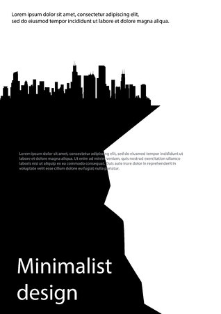 A4 minimal black and white design. Postcard, flyer, poster, billboard, banner, cover, booklet brochure leaflet catalog calendar invitation report backgroundのイラスト素材