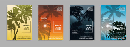 Minimal tropical covers design. Flyer cover business brochure vector design, Leaflet advertising abstract background, Modern poster magazine layout template, Annual report for presentation.のイラスト素材