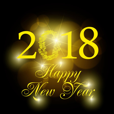 2018 New Year shining banner. Vector illustrationのイラスト素材