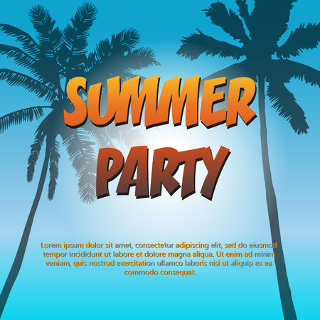 Summer party.Tropical design. Invitation. Cover. Flyer.Poster. Presentation.Vector 10のイラスト素材