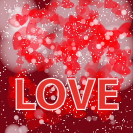 Background in red tones with hearts for St. Valentine's Day.のイラスト素材