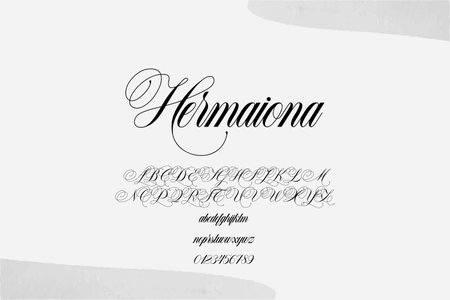 Vintage decorative font with label design and background patternのイラスト素材
