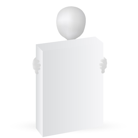 EPS Vector 10 - small 3d man hands holding a boxのイラスト素材