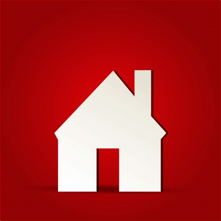 EPS Vector 10 - home house icon on isolated on redのイラスト素材