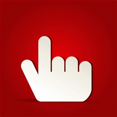 EPS Vector 10 - finger click icon on isolated on redのイラスト素材