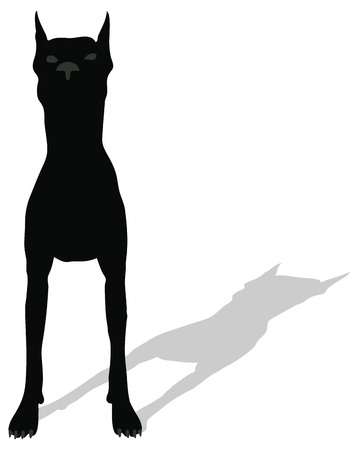 stock vector of dog silhouette on white backgroundのイラスト素材