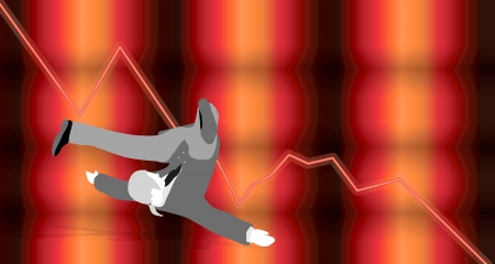  Vector Illustration of falling of business manの写真素材