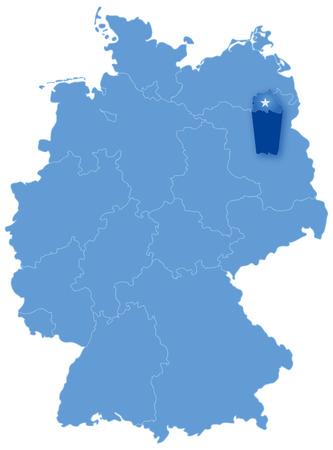 Political map of Germany with all states where Berlin is pulled outのイラスト素材